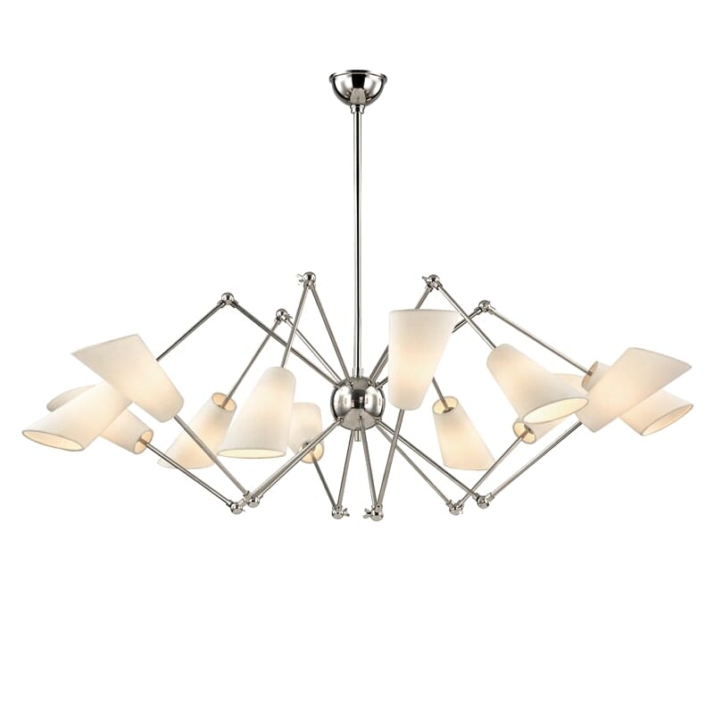 Hudson Valley Buckingham 12-Light Chandelier in Polished Nickel