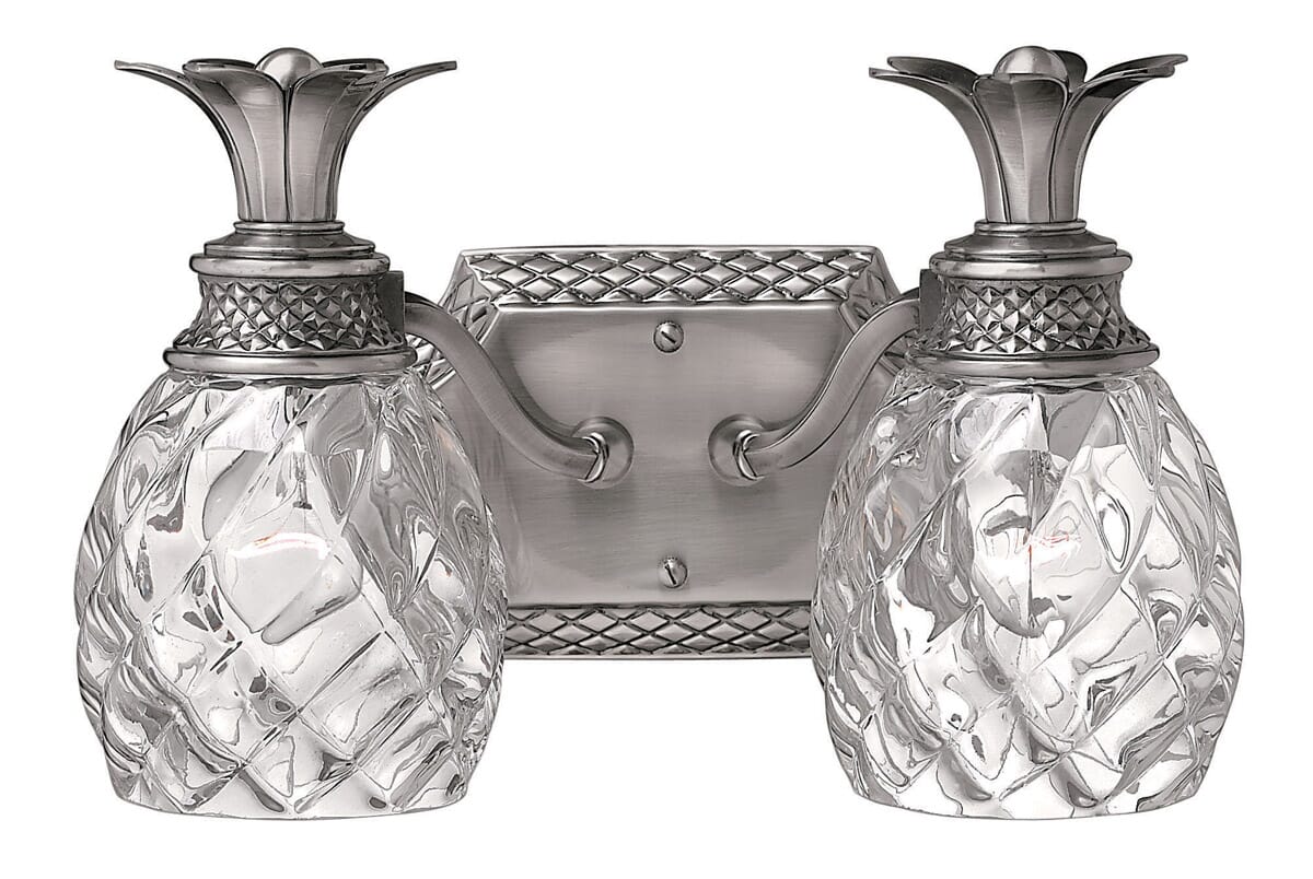 Hinkley Plantation 2-Light Bathroom Wall Sconce in Polished Antique Nickel