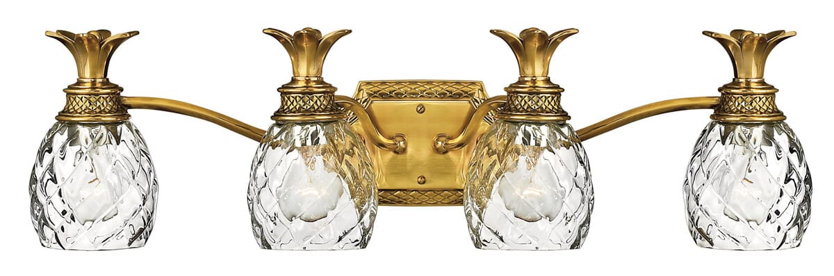 Hinkley Plantation 4-Light Bathroom Vanity Light in Burnished Brass