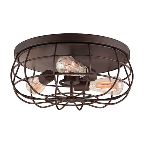 Millennium Neo-Industrial Flush Mount Ceiling Light in Rubbed Bronze