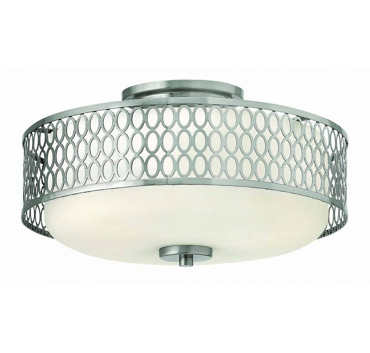 Hinkley Jules 1-Light LED Bathroom Semi-Flush Ceiling Light in Brushed Nickel