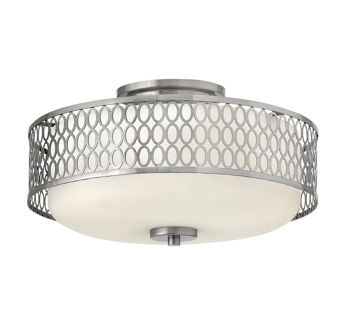 Hinkley Jules 3-Light Bathroom Semi-Flush Ceiling Light in Brushed Nickel