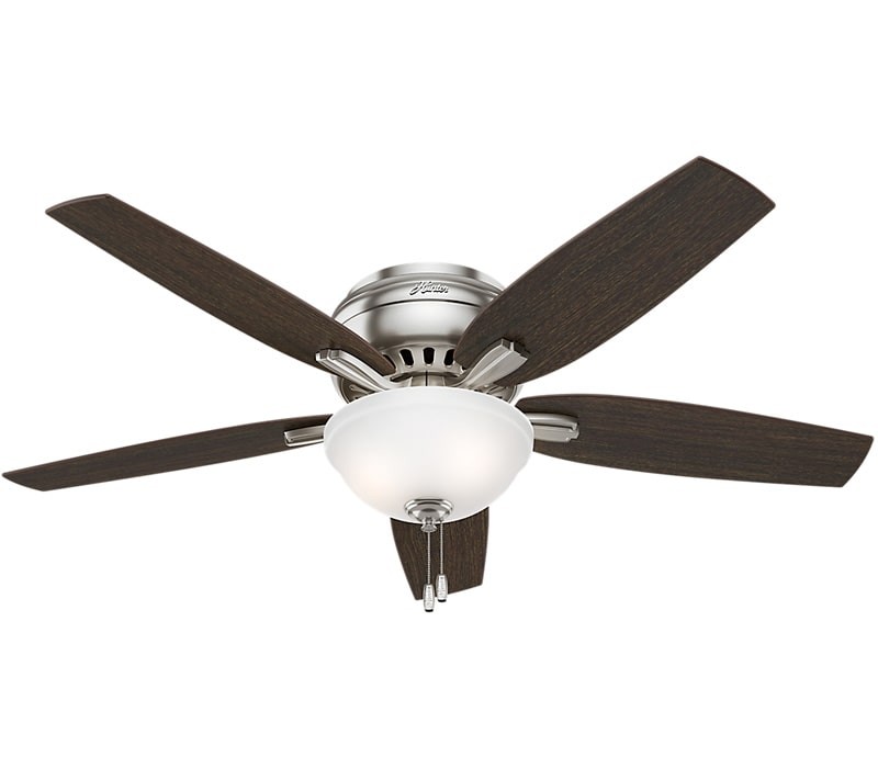 Hunter Newsome Low Profile 52" Ceiling Fan in Brushed Nickel