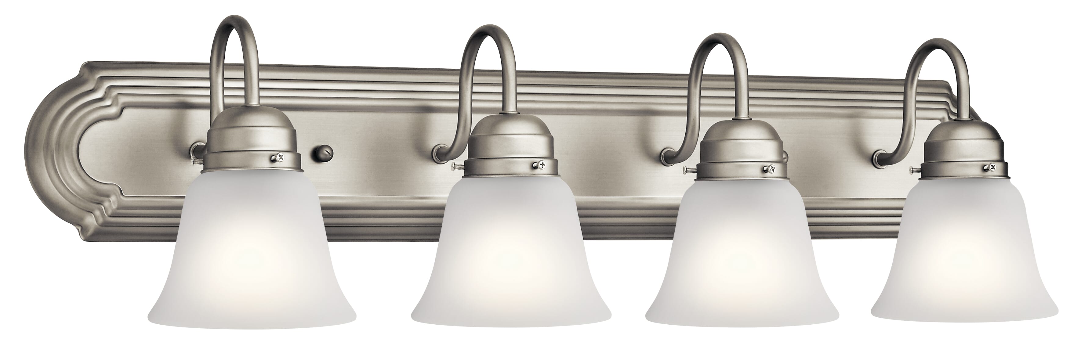 Kichler Etched 4-Light Bathroom Vanity Light in Brushed Nickel