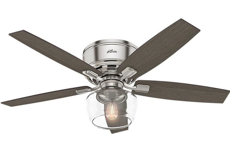 Hunter Fans Bennett 52" Indoor Flush Mount Ceiling Fan in Brushed Nickel