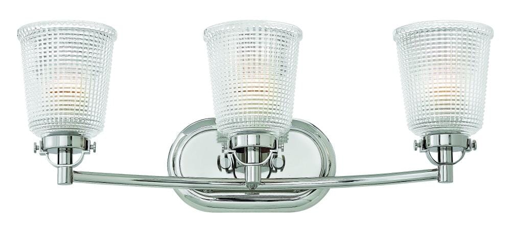 Hinkley Bennett 3-Light Bathroom Vanity Light in Polished Nickel