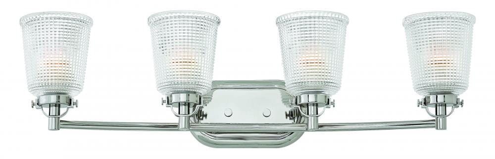 Hinkley Bennett 4-Light Bathroom Vanity Light in Polished Nickel