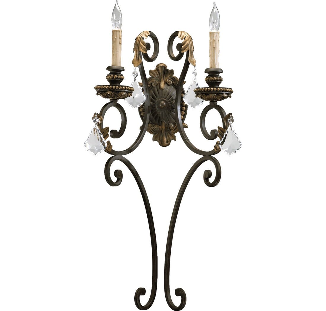 Quorum Rio Salado 2-Light 27" Wall Sconce in Toasted Sienna With Mystic Silver