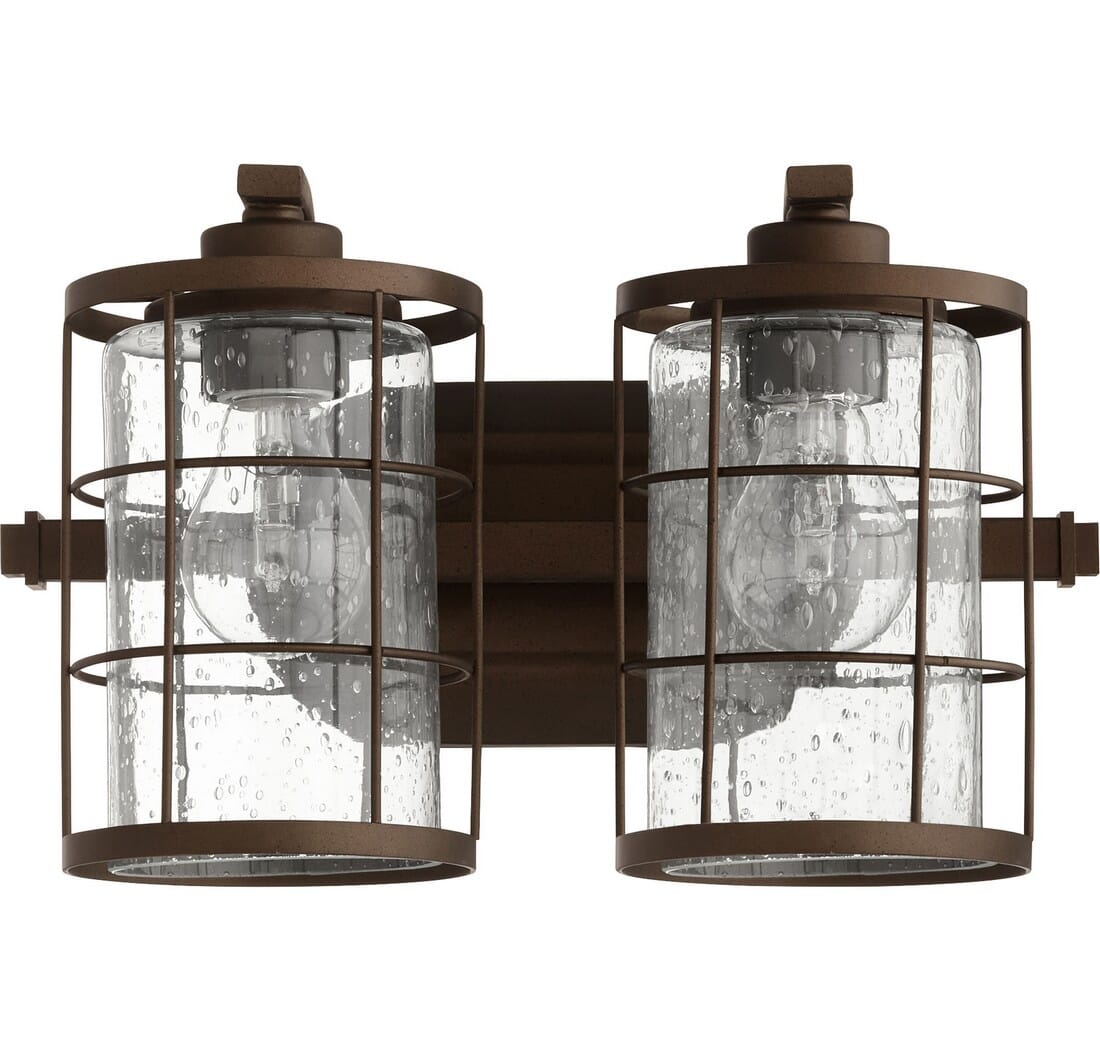 Quorum Ellis 2-Light 9" Bathroom Vanity Light in Oiled Bronze