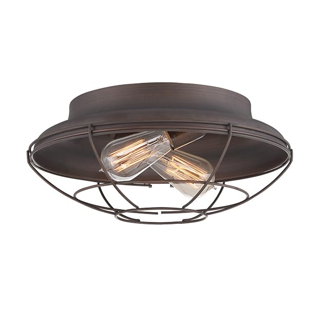 Millennium Lighting Neo-Industrial 2-Light Flush Mount in Rubbed Bronze