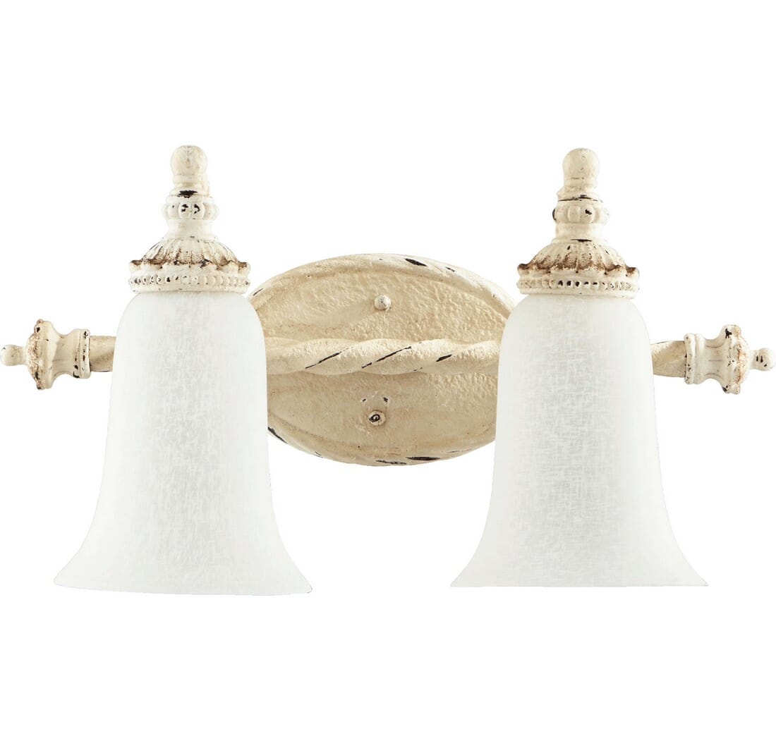 Quorum Alameda 2-Light 10" Bathroom Vanity Light in Persian White