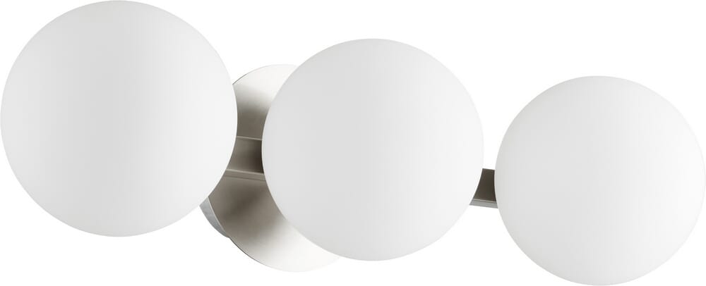 Quorum Transitional 3-Light Bathroom Vanity Light in Satin Nickel