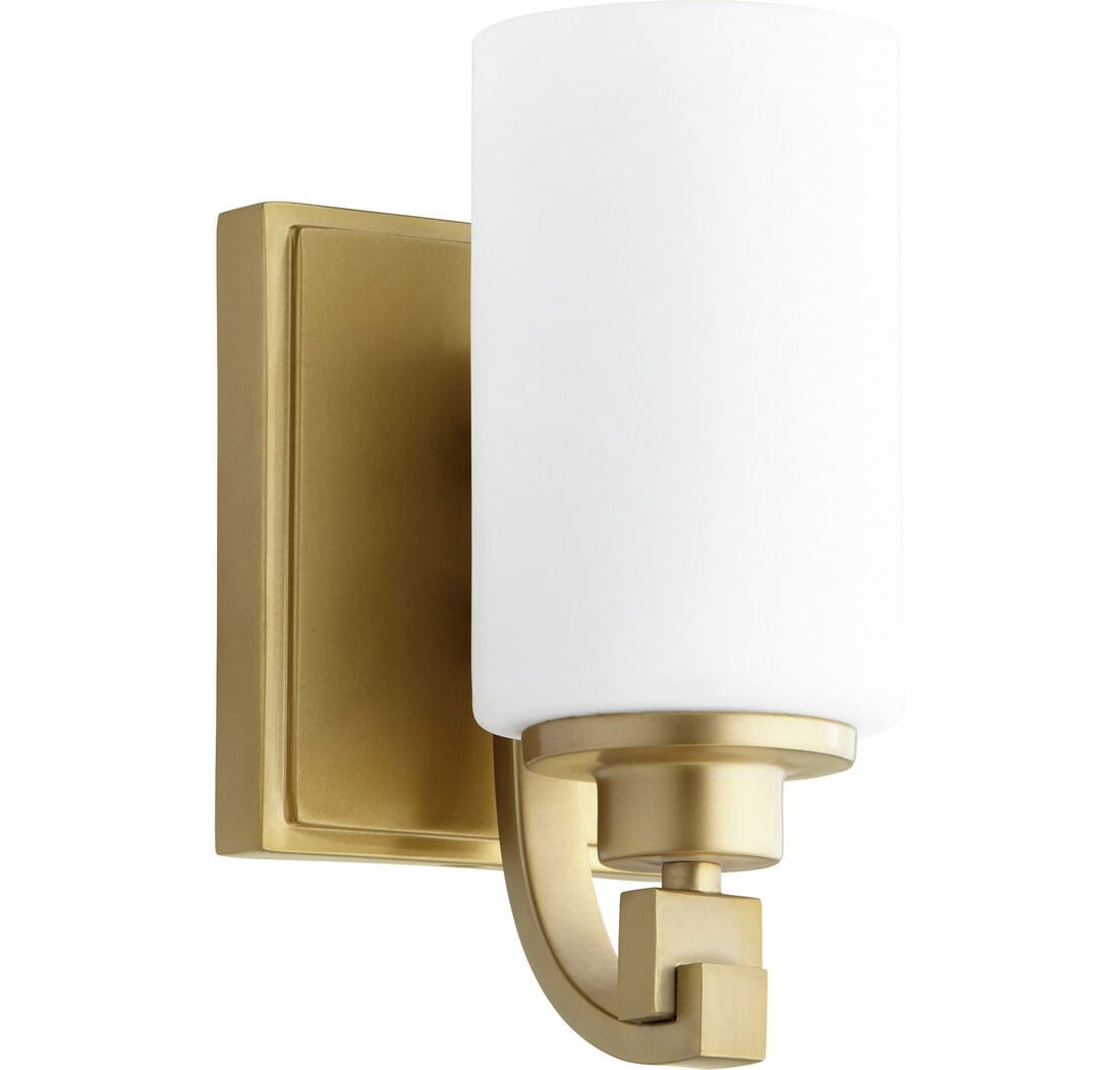 Quorum Lancaster 10" Wall Sconce in Aged Brass