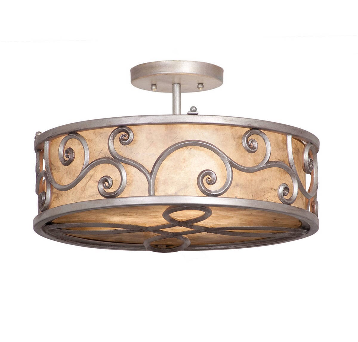 Kalco Windsor 3-Light Semi Flush in Aged Silver