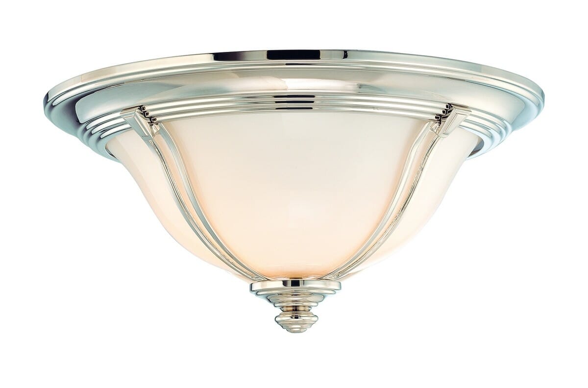 Hudson Valley Carrollton 2-Light 14" Ceiling Light in Polished Nickel