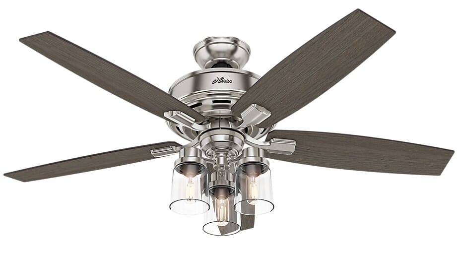 Hunter Fans Bennett 3-Light 52" Ceiling Fan in Brushed Nickel