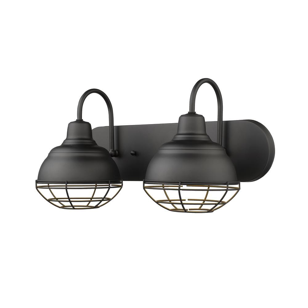 Millennium Lighting Neo-Industrial 2-Light Bathroom Vanity Light in Matte Black