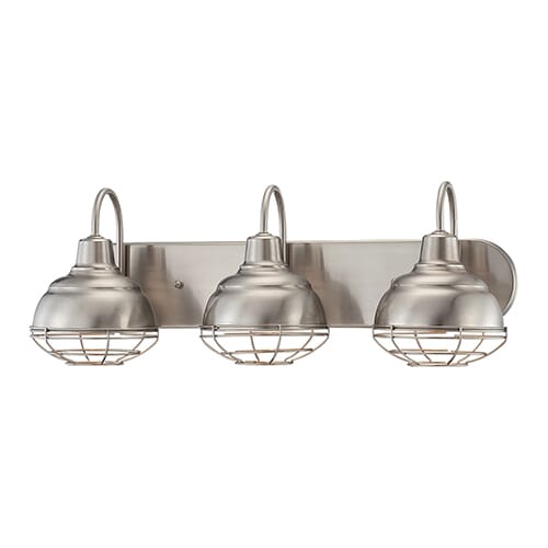 Millennium Lighting Neo-Industrial 3-Light Bathroom Vanity Light in Satin Nickel