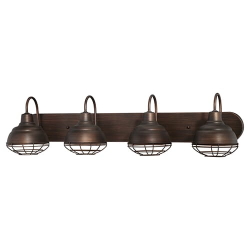 Millennium Lighting Neo-Industrial 4-Light Bathroom Vanity Light in Rubbed Bronze