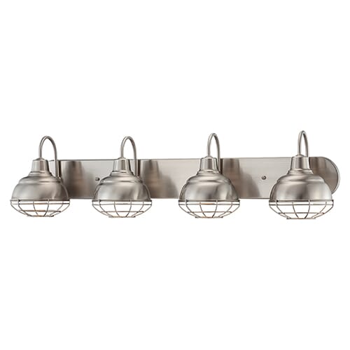 Millennium Lighting Neo-Industrial 4-Light Bathroom Vanity Light in Satin Nickel