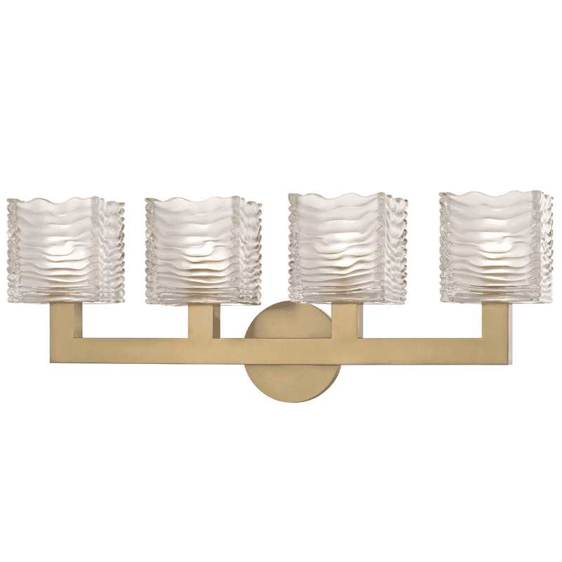 Hudson Valley Sagamore 4-Light 24" Bathroom Vanity Light in Aged Brass