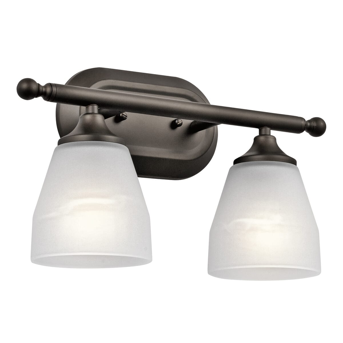 Kichler Ansonia 2-Light Wall Mount Bathroom Vanity Light 2-Arm in Olde Bronze