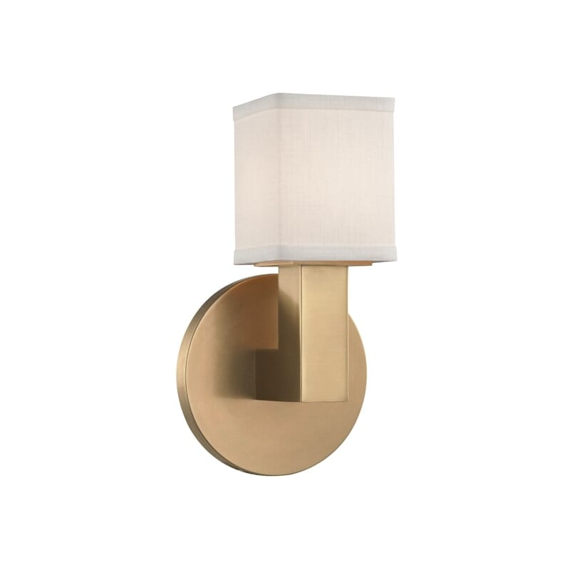 Hudson Valley Clarke 9" Wall Sconce in Aged Brass