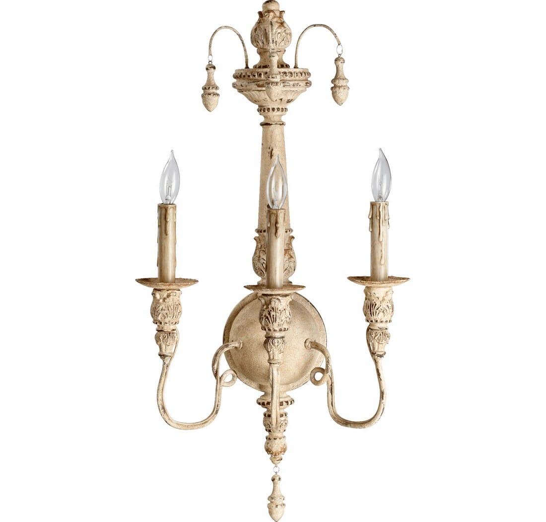 Quorum Salento 3-Light 27" Wall Sconce in Persian White