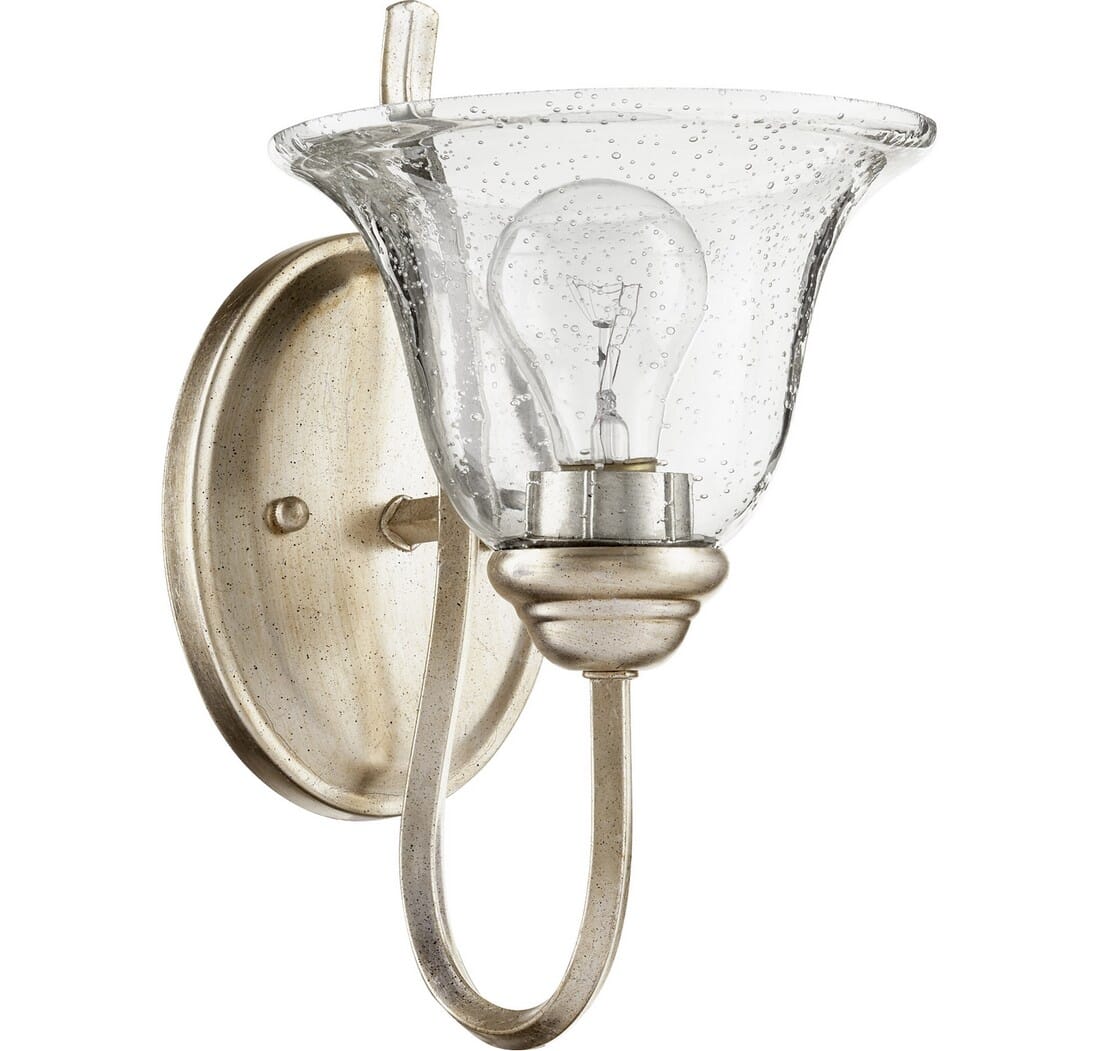 Quorum Spencer 12" Wall Sconce in Aged Silver Leaf with