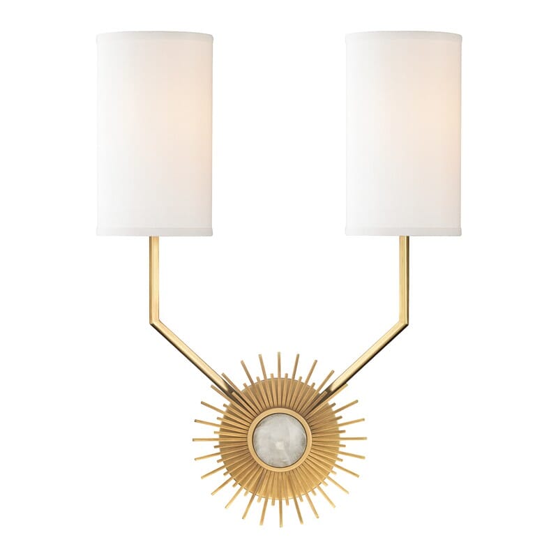 Hudson Valley Borland 2-Light 18" Wall Sconce in Aged Brass