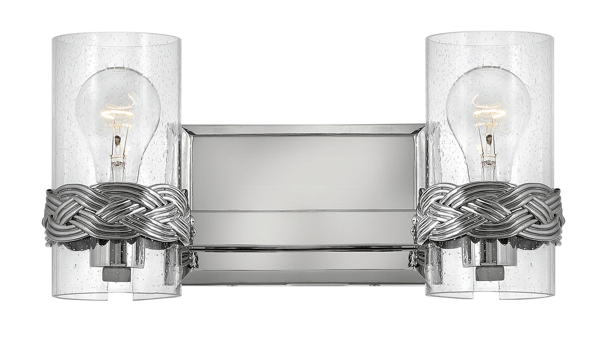 Hinkley Nevis 2-Light Bathroom Vanity Light in Polished Nickel