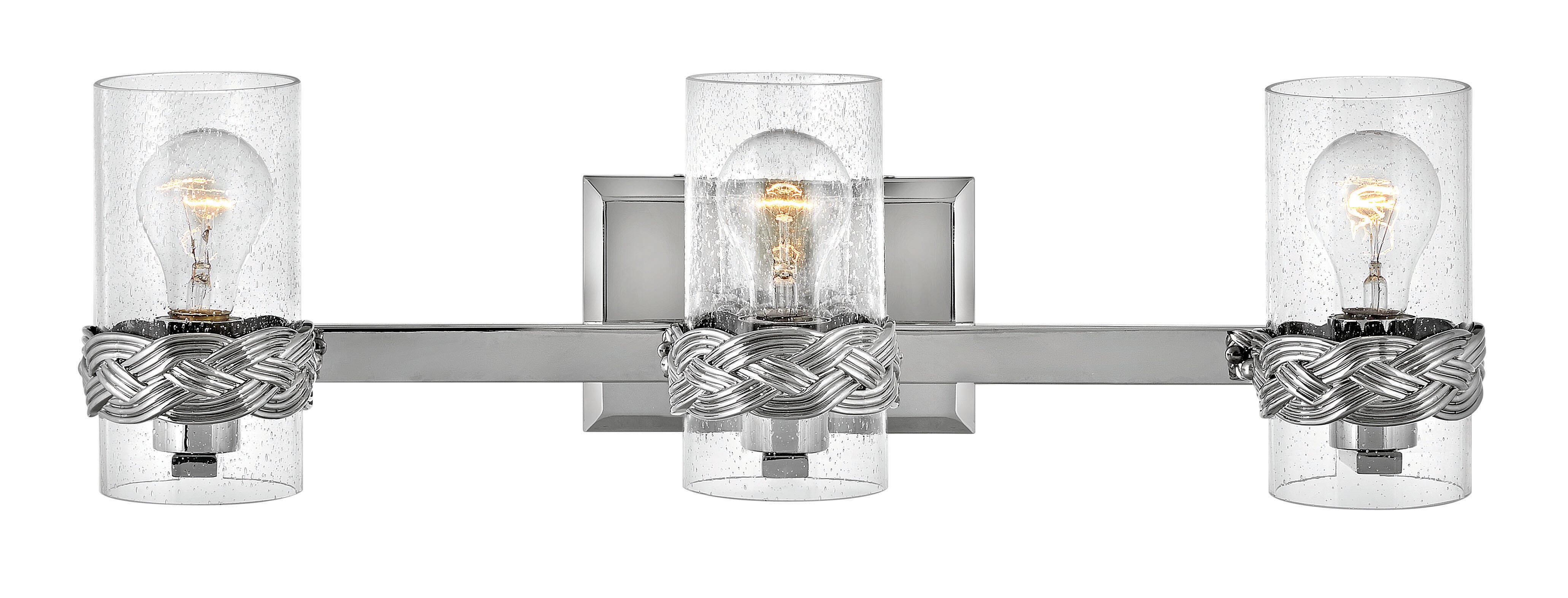 Hinkley Nevis 3-Light Bathroom Vanity Light in Polished Nickel