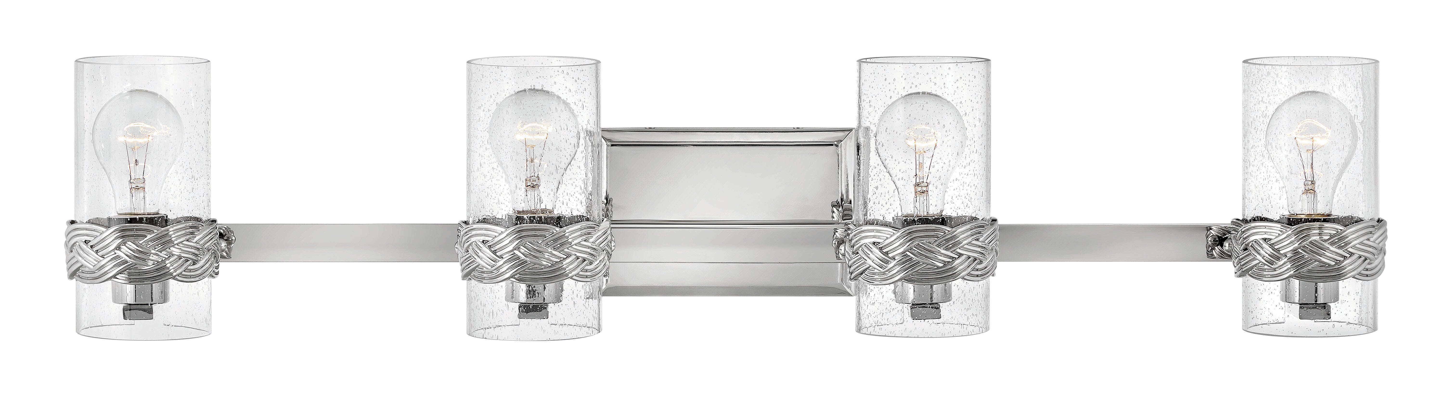 Hinkley Nevis 4-Light Bathroom Vanity Light in Polished Nickel