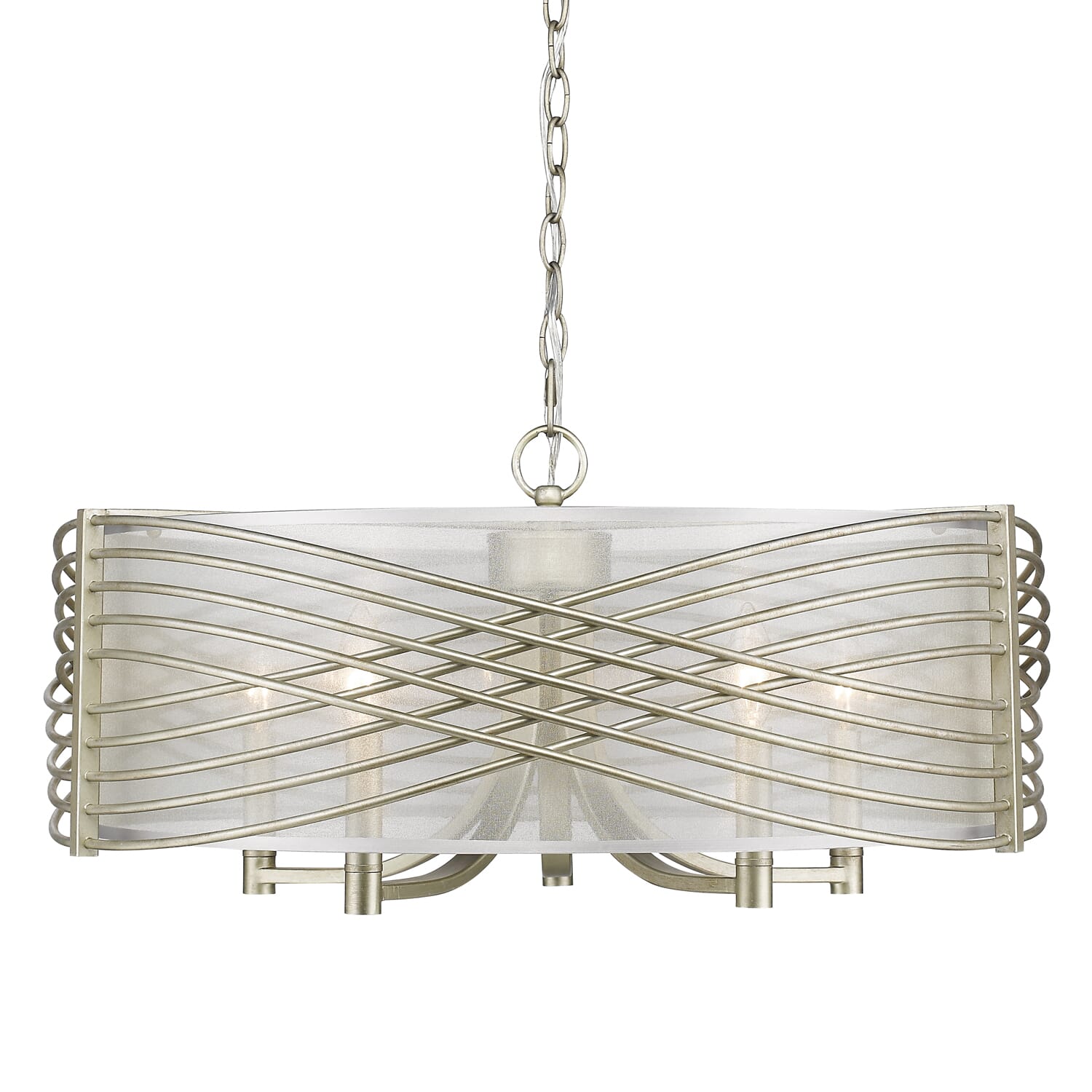 Golden Zara 5-Light Chandelier in White Gold