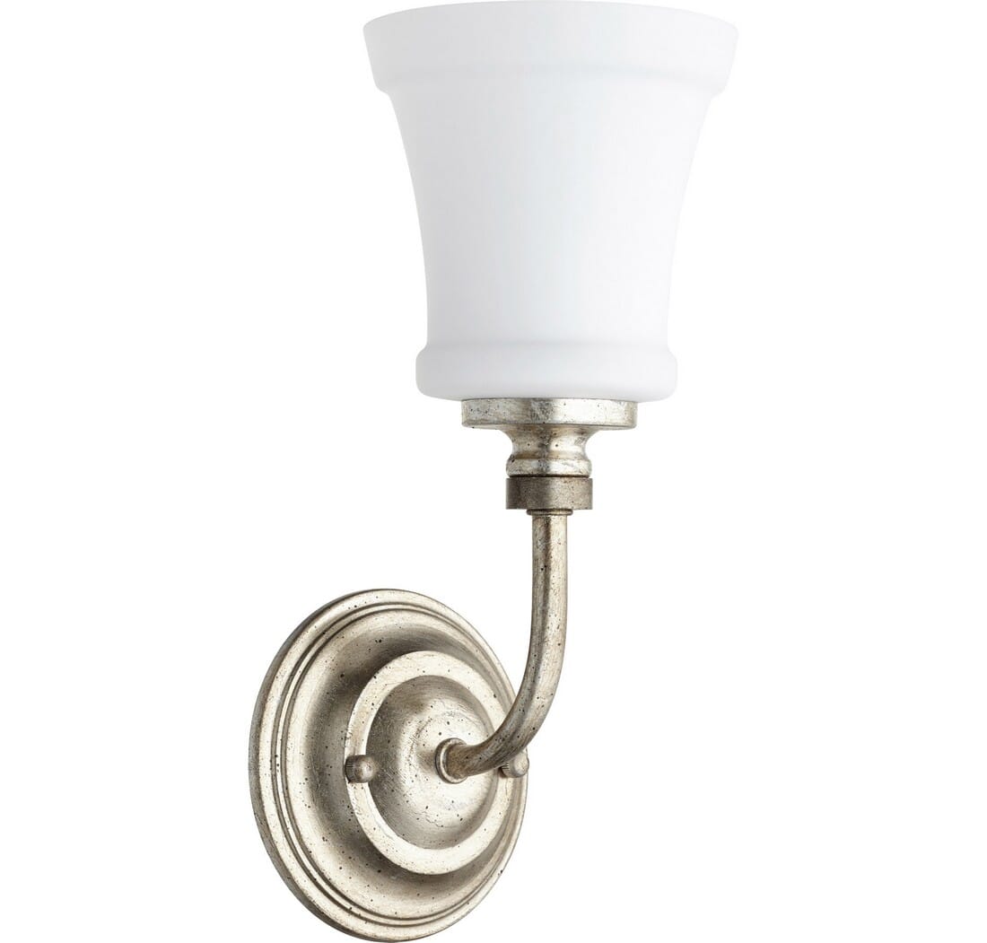 Quorum Rossington 13" Wall Sconce in Aged Silver Leaf