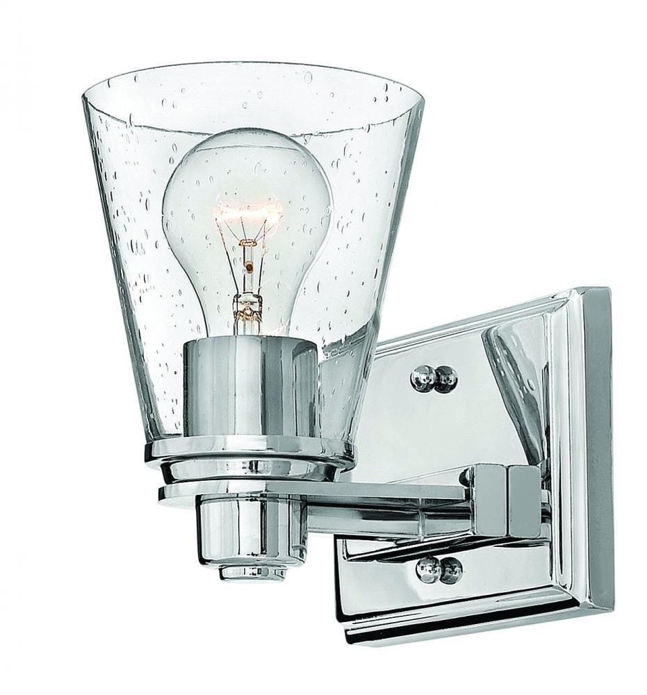 Hinkley Avon 1-Light Bathroom Wall Sconce in Chrome with Clear Glass