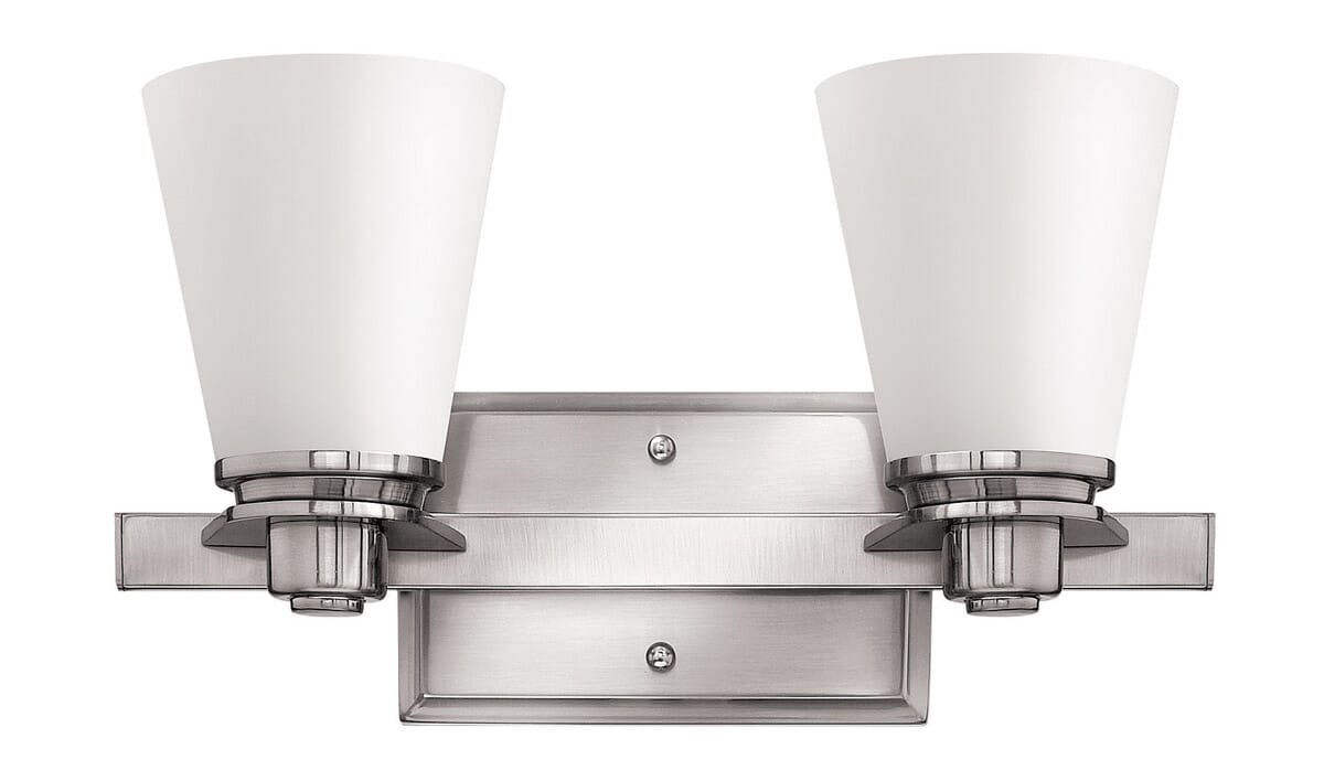 Hinkley Avon 2-Light Bathroom Vanity Light in Brushed Nickel