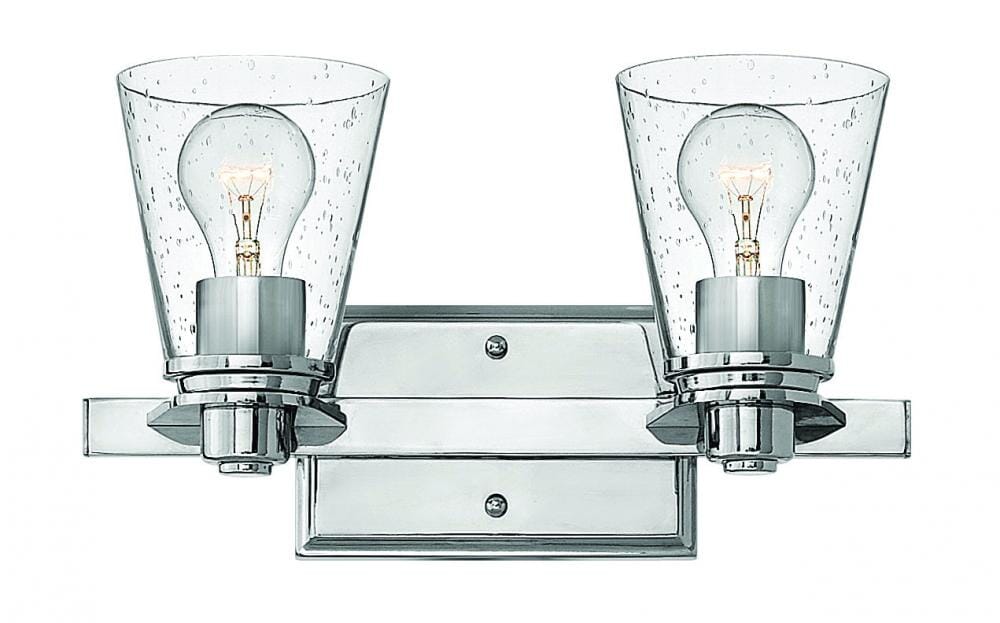 Hinkley Avon 2-Light Bathroom Vanity Light in Chrome with Clear Glass