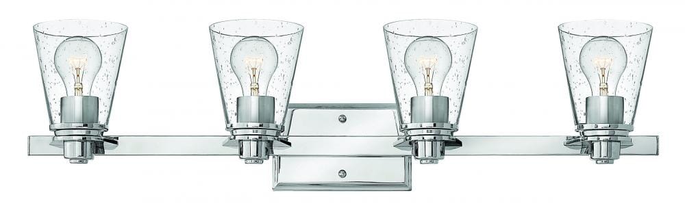 Hinkley Avon 4-Light Bathroom Vanity Light in Chrome with Clear Glass