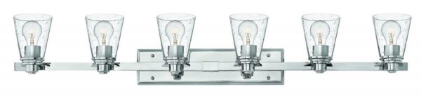 Hinkley Avon 6-Light Bathroom Vanity Light in Chrome with Clear Glass