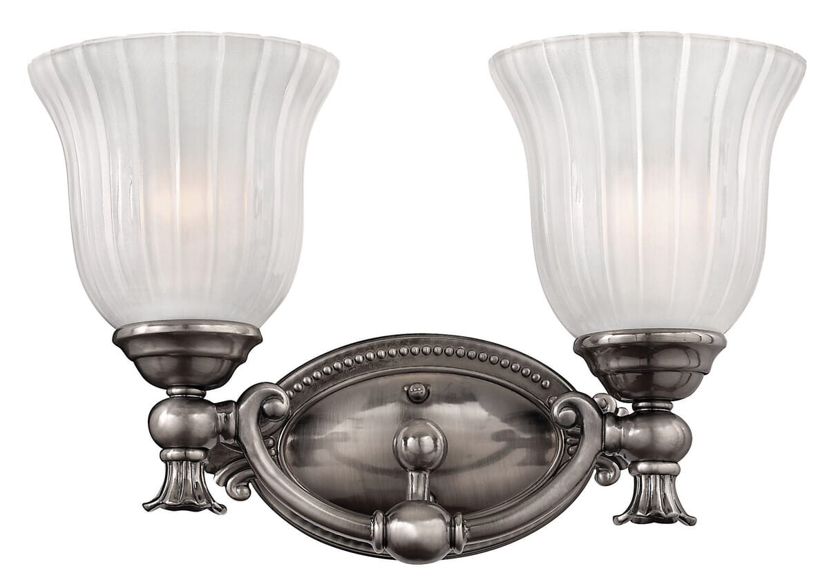 Hinkley Francoise 2-Light Bathroom Vanity Light in Polished Antique Nickel