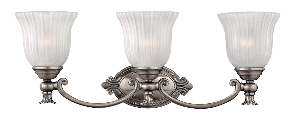 Hinkley Francoise 3-Light Bathroom Vanity Light in Polished Antique Nickel