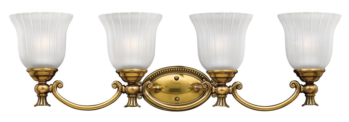 Hinkley Francoise 4-Light Bathroom Vanity Light in Burnished Brass