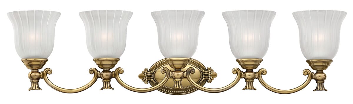 Hinkley Francoise 5-Light Bathroom Vanity Light in Burnished Brass