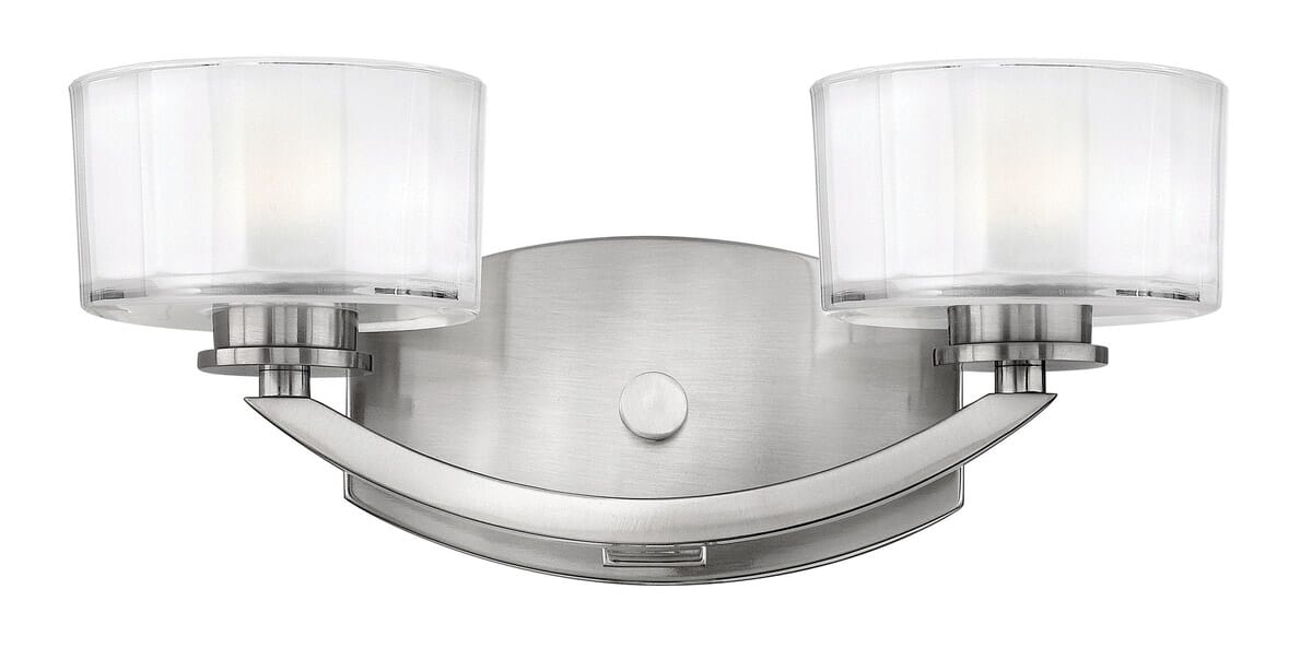 Hinkley Meridian 2-Light Bathroom Vanity Light in Brushed Nickel