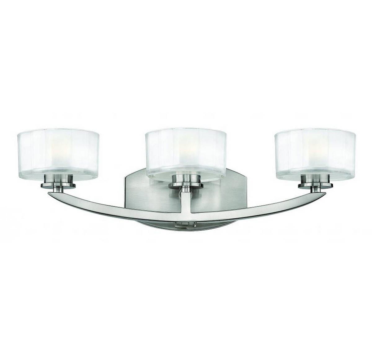 Hinkley Meridian 3-Light Bathroom Vanity Light in Brushed Nickel