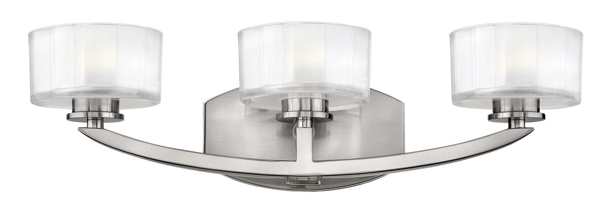 Hinkley Meridian 3-Light Bathroom Vanity Light in Brushed Nickel