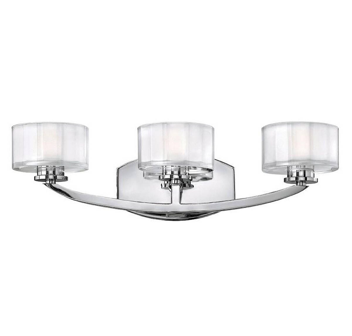 Hinkley Meridian 3-Light Bathroom Vanity Light in Chrome