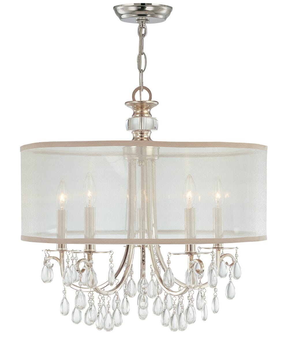 Crystorama Hampton 5-Light 23" Chandelier in Polished Chrome