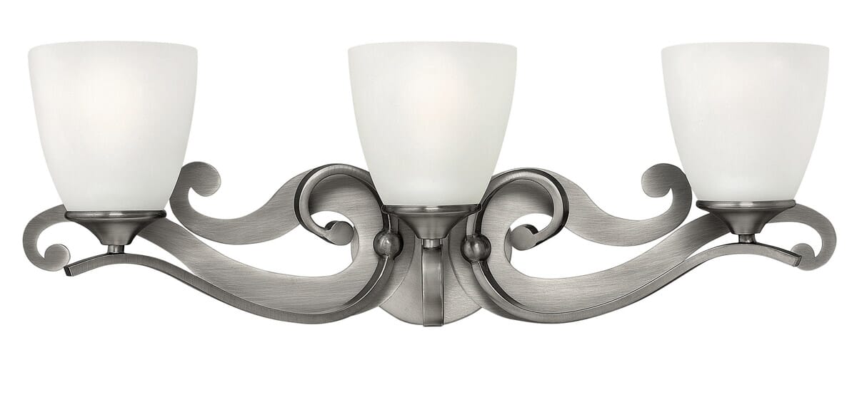 Hinkley Reese 3-Light Bathroom Vanity Light in Antique Nickel